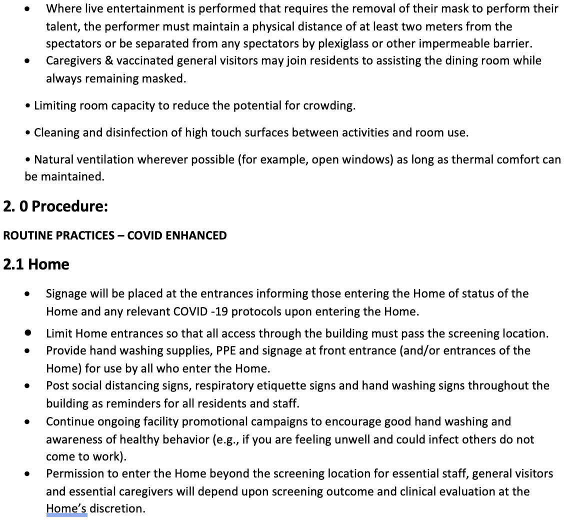Covid19 Eden House Care Facility